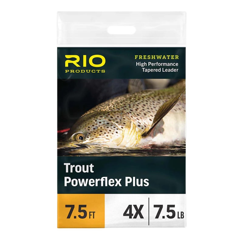 RIO PRODUCTS Trout Powerflex Plus Leader, Pre-Tied Loop for Easy Rigging, High Performance Tapered Leader Line, Clear, 9FT, 5X, Pack of 3 - Image 1